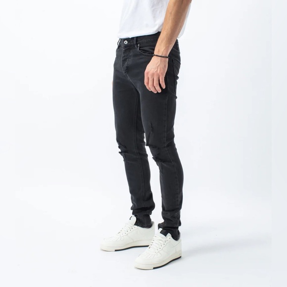 Zanerobe Joe Blow Denim Busted Black Slim Jeans 34W - Picture 3 of 8